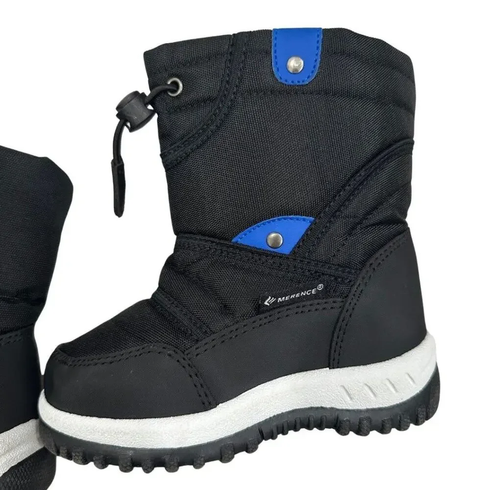 EQUICK Boys Girls Winter Boots Waterproof Lightweight Kid Snow Boots with Fur 25